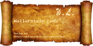 Wallerstein Leó névjegykártya
